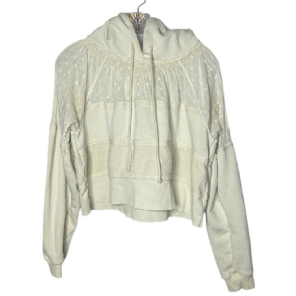 Free People Piper Eyelet Lace Cream Lace Hoodie. Size Small. - Picture 3 of 10